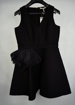 Halston Heritage Dress Black V-Neck Tulip Skirt Sleeveless 10 Womens NWT - $89.10