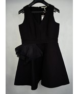 Halston Heritage Dress Black V-Neck Tulip Skirt Sleeveless 10 Womens NWT - $124.66 CAD