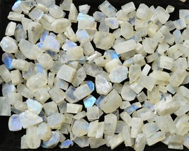 Natural Rough White Rainbow Moonstone Gemstone, Blue Fire Gemstone Wholesale lot - £6.25 GBP+