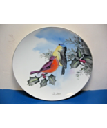 Vintage Lefton Japan Porcelain Plate 8&quot; Birds on Branch Christmas Gold Trim - $188.77 MXN