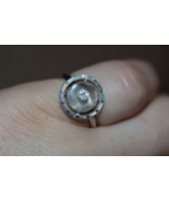 Vintage 14k White Gold Moonstone Cabochon Diamond Ring Size 6 (3.3 Grams) - $1,025.78 CAD