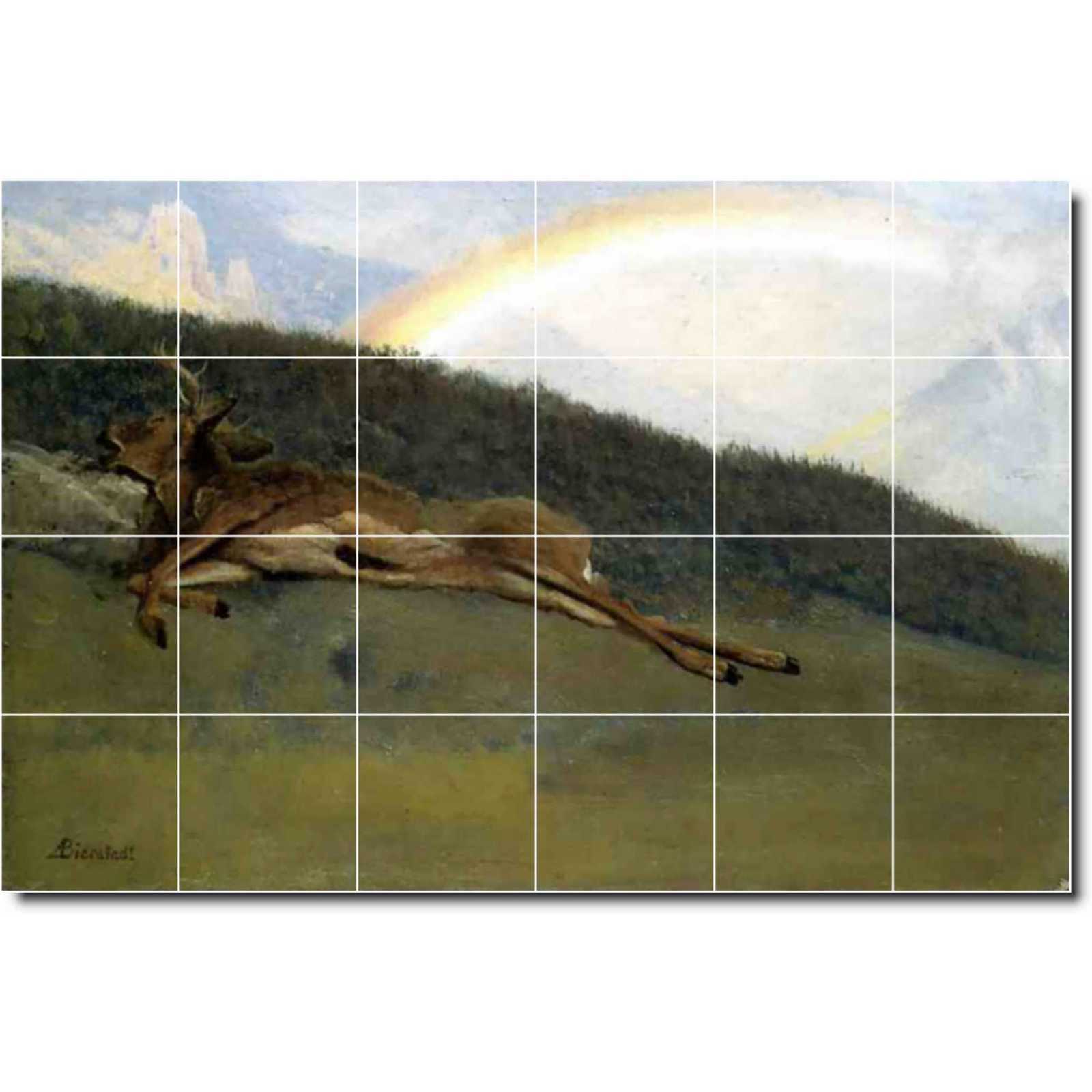 Bierstadt albert rainbow over a fallen stag