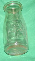 Vtg Burr Dairy Creamery Los Angeles Ca Glass Milk Bottle Embossed Bear Half Pint - £106.65 GBP