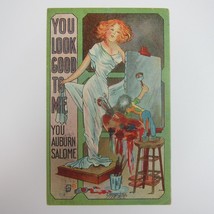 Postcard Romance Comic Painter Red Head Girl Carmichael You Look Good To... - $9.99