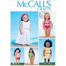 McCall&#39;s Sewing Pattern 7612 18&quot; Doll Top Shorts Swimsuit Headband - $8.99