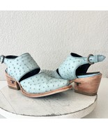 Lane Plain Jane Slingback Mule Womens 6 Blue Ostritch Cowgirl Western Boots - $227.70