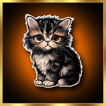 Black &amp; Tan Persian Kitten Decal - £3.58 GBP+