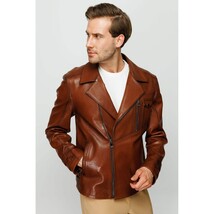 Vinci The Monola Tan Leather Men Jacket image 13