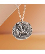 Sterling Silver Ancient Pegasus Coin Necklace - $64.31