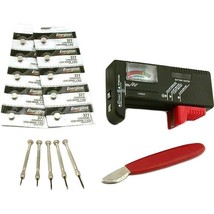 377 Watch Batteries Case Knife &amp; Battery Tester Replacement Kit Watchmaker Tools - £12.44 GBP