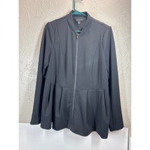 Lane Bryant Womens Black Zip Front Peplum Work Suite Jacket Business Siz... - $470.27 MXN