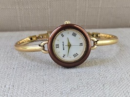 Michele Women Wristwatch Brown Bezel Gold Tone Quartz Analog Wrist Watch... - $175.00