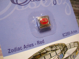 Essenza Italian Charm - ZODIAC- Links Together Makes A Bracelet - RED- Aries - £1.16 GBP