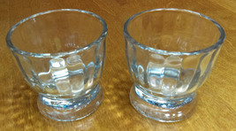 Vintage Pair of Cordial / Shot / Egg / Votive Clear Glass Cups 2-1/2&quot; x 2-1/2&quot; - $11.99