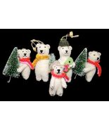 Merry Polar Bear Felted Christmas Ornaments Set Trees Wool Holiday Decor... - $1,259.52 MXN