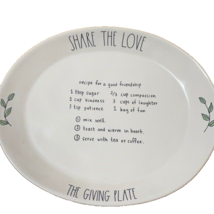 Rae Dunn Thanksgiving Plate Share Love The Giving Plate Friendship Recipe NWT - £48.06 GBP