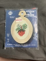 Vintage nmi Strawberry #14 Counted Cross Stitch Stitch N’ Frame USA - $5.89