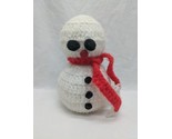 Vintage Handmade Crochet Christmas Snowman Styrofoam Decor 7&quot; - $24.74
