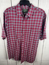 Woolrich  Button Up Red Plaid 100% Cotton Short Sleeve Shirt Size Large - $13.09