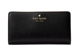 New Kate Spade Schuyler Large Slim Bifold Saffiano Wallet Black - $69.20