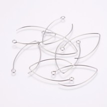 Marquise Long Hook Earwires Ear Wires Stainless Steel Earring Findings 10 - $87.98 MXN
