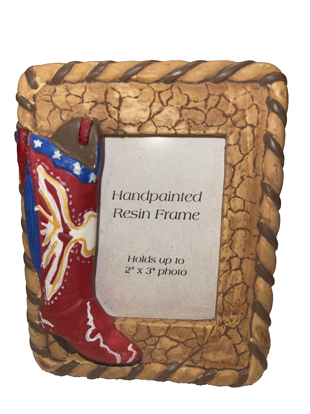 Picture Frame Resin Cowboy Theme Boot Rope Design Country Ranch New Frames - $9.89