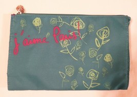 Lancôme j&#39;aime Paris! Turquoise Blue w/ Lancôme Roses Print Cosmetic Bag... - $6.47