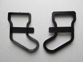 3 - New Black Plastic Stocking Cookie Pastry Bread Cutters ; - £9.57 GBP