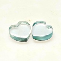 Sky Blue Topaz Cabochon Heart Shape Pair Gemstones Loose Gemstones, Semi... - $562.41 MXN