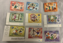 9 Donald Duck Republic of Maldives Stamps 1984 - £3.89 GBP