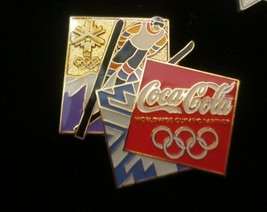 Coca-Cola Salt Lake City Olympics 2002 Ski Jumper and Logo Lapel Pin - £3.69 GBP
