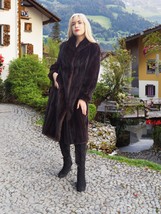 Dark Ranch Black Mink Fur Jacket Coat S Fast Shippig - £443.27 GBP