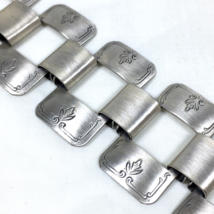 VINTAGE 70s Sarah Coventry Melody Etched Silver tone Panel Bracelet 7.25&quot; - $24.00