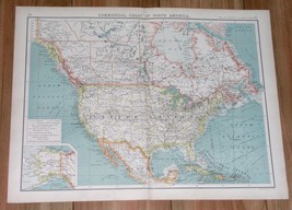 1903 Original Antique Commercial Chart Of North America Canada United States - £17.49 GBP