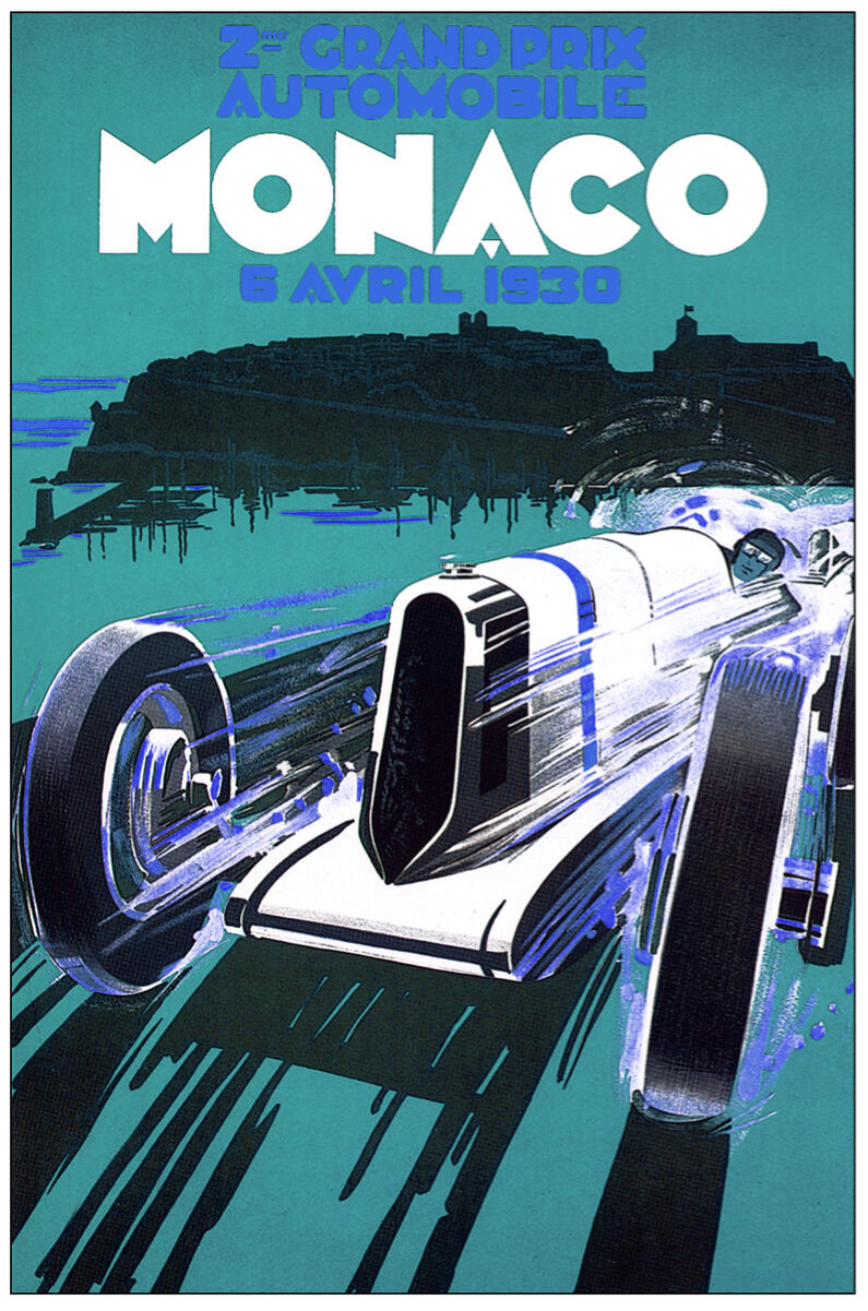 Vintage POSTER.Home wall.Monaco Grand Prix.Room art Decor.703i