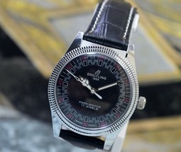 Vintage Breitling Black  Dial 17 Jewels Hand Wind Mechanical Wrist Watch - £70.15 GBP