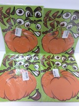 Lot 4 pks of 12(48)  HALLOWEEN craft a Pumpkin Face Jack O Lantern Stickers - £4.74 GBP