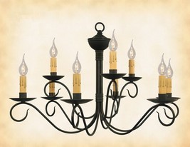 2 Tier 9 Arm &quot;Washington&quot; Colonial Chandelier Handcrafted Metal Candle Light Usa - £369.44 GBP