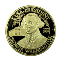 Germany Medal George Washington 1st USA President 38mm Gold Plated 01158 - $26.99