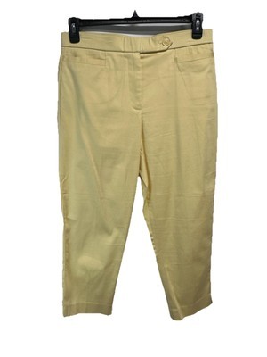 Counterparts Butter Yellow Cropped Stretch Cotton Pants Size 10 - $9.87