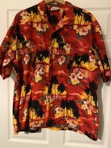 Vintage Pacific Legend Hawaiian red floral sunset button up shirt size 2XL - £15.69 GBP