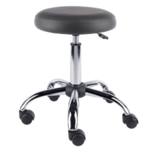Clyde Adjustable Cushion Seat Swivel Stool, Charcoal and Chrome - $1,503.13 MXN