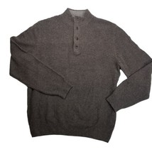 Joseph Abboud Mens XL Mock Neck Henley Sweater Wool Blend Quarter Zip Pullover - £18.09 GBP