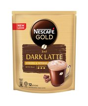 Nescafe Gold 3 in 1 Dark Latte Strong &amp; Intense 12 sticks x 34g - £34.18 GBP