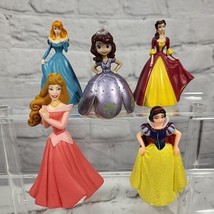 Disney Princess Figures Lot 5 Sofia Aurora Snow White Belle Flawed Cake Toppers - £13.39 GBP