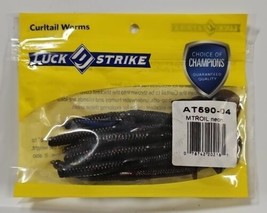 Luck E Strike 4 inch Curtail Worms Black &amp; MTROIL Neon  - £4.68 GBP