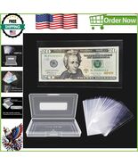 Multipurpose 100-Piece Currency Sleeve Set - Transparent Holders with Case - $210.04 MXN