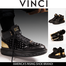 The Eugene Black & Gold Woven Leather High-Top Men Sneaker image 10