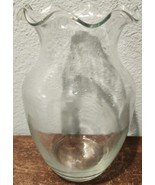 Glass Organic Ruffled Bouquet Vase 8&quot; Tall 5&quot; Wide - $8.81