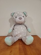 Manhattan Toy Co Bear Light Grey &amp; White Stars 13&quot; Tall 2016 Plush Stuffed - £9.48 GBP